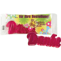 Trolli Fruchtgummi, 1er Danke, inkl. Druck, transparente Folie