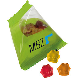 Trolli Fruchtgummi Tetraeder, Haus, inkl. Druck, transparente Folie