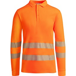 Sicherheits-Langarm-Poloshirt, XXXL, Neon-Orange
