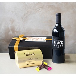 Geschenkset Goldrausch, Black Print, Goldene Schleife, inkl. Druck