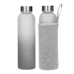 Glasflasche mit Hülle Iced 0,45 l, transparent