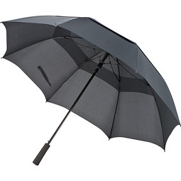 Golfschirm aus Pongee mit Windfang, schwarz