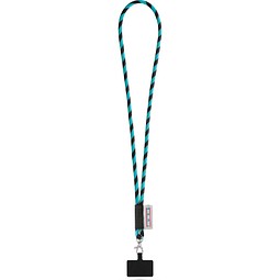 GOSPORT. SET Lanyard TUBE Long (Ø 7 mm) mit 9 mm Auslösekarabiner und Handyhalterung, 353 - Schwarz/Hellblau