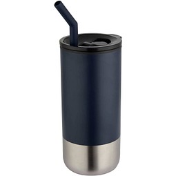 Grayson 480 ml RCS recycelter Isolierbecher mit Trinkhalm, navy