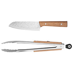 METMAXX® Grillset Exklusiv, silber/braun