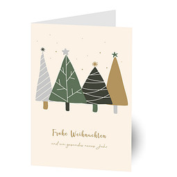 Grußkarte Weihnachten, Motiv Weihnachtswald, ohne Innendruck
