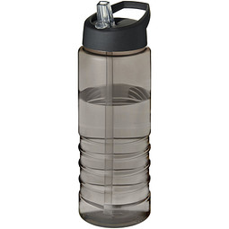 H2O Active® Eco Treble 750 ml Sportflasche mit Stülpdeckel & Trinktülle, kohle, schwarz
