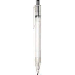 HARLAN. rPET-Kugelschreiber mit farbigem Knopf, Schwarz