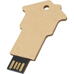 Haus USB-Stick 2.0 aus recyceltem Papier, Kraftpapier, 128GB