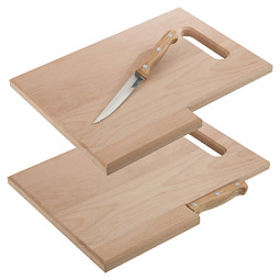 Holzbrett mit Messer Lizzano, braun