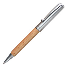 Metall-Kugelschreiber Santiago Wood, blaue Mine, natur