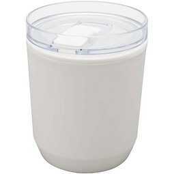 Hudson 180 ml doppelwandiger Becher aus recyceltem Kunststoff, weiss