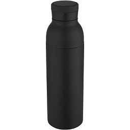Illuminate 650 ml RCS doppelwandige Isolierflasche aus recyceltem Edelstahl, schwarz