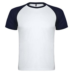 Indianapolis T-Shirt Unisex aus recyceltem Material, weiß / Navy Blue, S