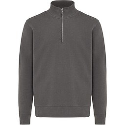 IQONIQ Elgon Quarter-Zip-Sweater aus rec. Baumwolle, anthrazit, S