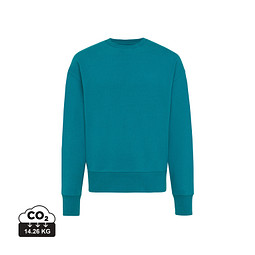 Iqoniq Kruger Relax-Rundhals-Sweater aus recycelt. Baumwolle, verdigris, XXL
