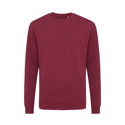 Iqoniq Zion Rundhals-Sweater aus recycelter Baumwolle, burgunderrot