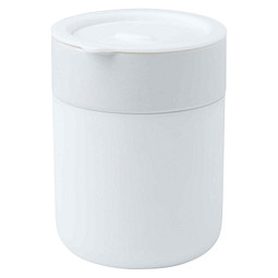 Java 330 ml Keramikbecher mit Silikonhülle und Kunststoffdeckel, weiss