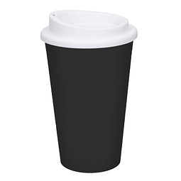 Kaffeebecher Premium, 350 ml, schwarz/weiß