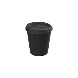 Kaffeebecher ToGo mit Deckel, 200 ml, schlichtes schwarz