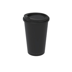 Kaffeebecher ToGo mit Deckel, 300 ml, schlichtes schwarz