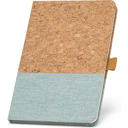 KLEE. A5 Notizbuch aus Kork und Leinen mit linierten Blättern, Hellblau