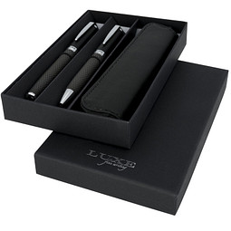 Kohlenstoff-Kugelschreiber-Geschenkset, schwarze Mine, schwarz