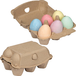 Kreideeier in Pappkarton, beige