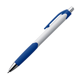 Druckkugelschreiber aus Kunststoff, blaue Mine, blau