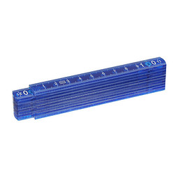 Kunststoff-Zollstock, 1 Meter, blau/transparent
