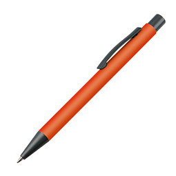 Kunststoff-Kugelschreiber "Galway" mit Clip aus Metall, blaue Mine, orange