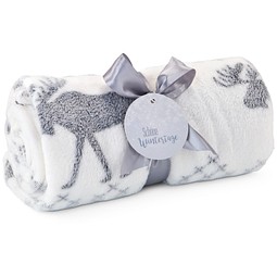 Kuscheldecke Rudolph, weiß/grau