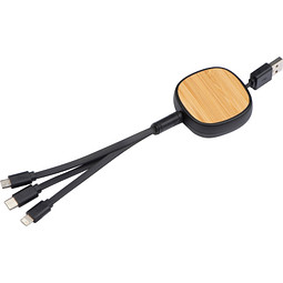 Ladekabel mit Bambusverziehrung, schwarz
