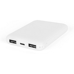 LEAKEY 5. Powerbank 5'000 mAh aus recyceltem ABS (100% rABS), Weiß