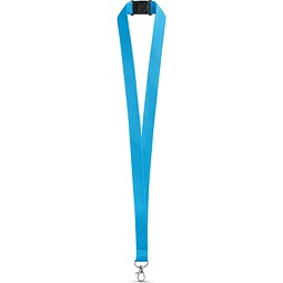 LEEDS. Lanyard aus Polyester mit Sicherheitsverschluss, Hellblau