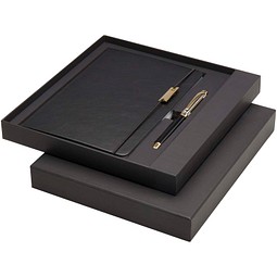 Legato A5 Notizbuch und Tintenroller Set, schwarz