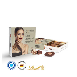 Lindt Präsent Werbeschuber Lindt Mini Pralinés, inkl. Druck