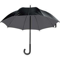 Luxuriöser Regenschirm mit doppelter Bespannung aus Polyester, grau