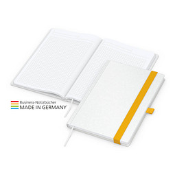 Geiger-Notes Match-Book Creme Bestseller Notizbuch A4 Natura, inkl. Druck, gelb
