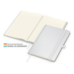 Geiger-Notes Match-Book Creme Bestseller Notizbuch A5 Cover-Star gloss, inkl. Druck, weiß