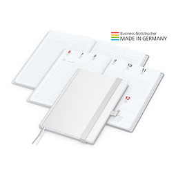 Geiger-Notes Match-Hybrid White Bestseller Notizbuch A5, Cover-Star gloss-, inkl. Druck, weiß