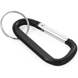 MATTHEW. Karabinerclip aus Aluminium mit Schlüsselring, Schwarz