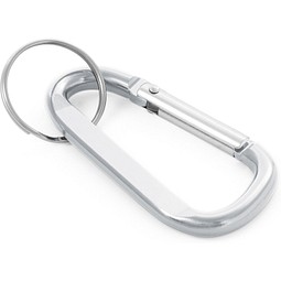 MATTHEW. Karabinerclip aus Aluminium mit Schlüsselring, Silber