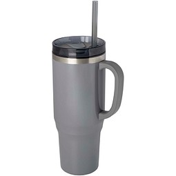 Melbourne 1200 ml RCS-zertifizierter Isolierbecher mit Strohhalm, grau