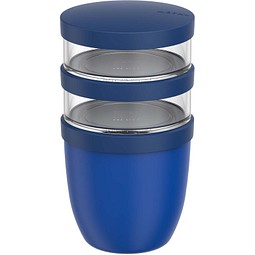 Mepal Ellipse Dreiteiliger, 500 ml + 2 x 200 ml Lunchpot, vivid blau
