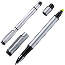 Metall-Duo Pen, schwarze Mine, silber