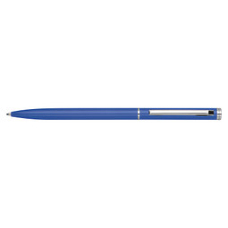Metall-Kugelschreiber in schlanker Form, blau