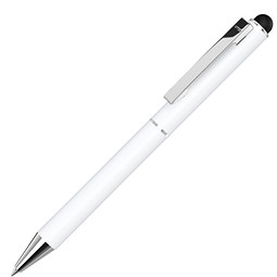 uma® Metall-Touchkugelschreiber Straight, blaue Mine, weiß