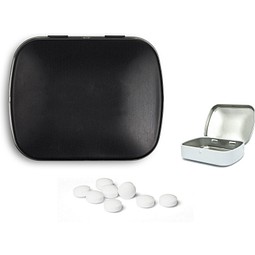 Mini Nostalgiedose, 20 g, Traubenzuckertabletten, schwarz-matt, ohne Druck