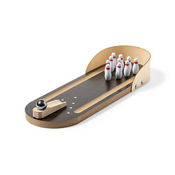 Mini-Spiel Bowling Strike, natur/schwarz, natur/schwarz